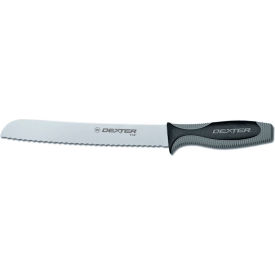 Dexter Russell Inc 29313 Dexter Russell 29313 - Scalloped Bread Knife, High Carbon Steel, Black/Gray Handle, 8"L image.