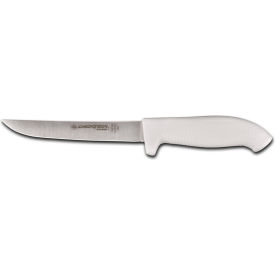 Dexter Russell Inc 24013 Dexter Russell 24013 - Wide Boning Knife, High Carbon Steel, Stamped, White Handle, 6"L image.