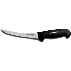 Dexter Russell Inc 24003B Dexter Russell 24003B - Nar. Curved Boning Knife, High Carbon Steel, Black Handle, 6"L image.