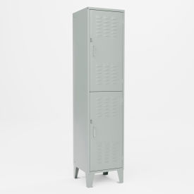 Global Industrial™ 2-Tier 2 Door Locker 18"W x 18"D x 72"H Gray All-Welded