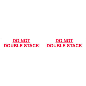 Decker Tape Products 150SP-28 Printed Tape "Do Not Double Stack" 2"W x 110 Yds. 1.84 Mil White/Red image.