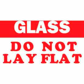Decker Tape Products DL1171 Paper Labels w/ "Glass w/ Do Not Lay Flat" Print, 5"L x 3"W, White & Red, Roll of 500 image.