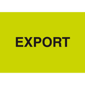 Decker Tape Products DL2383 Shipping Labels w/ "Export " Print, 5"L x 3"W, Fluorescent Green, Roll of 500 image.