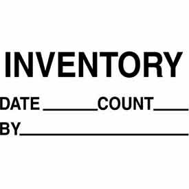 Decker Tape Products DL3252 Paper Labels w/ "Inventory Date" Print, 2"L x 1-3/8"W, White & Black, Roll of 500 image.