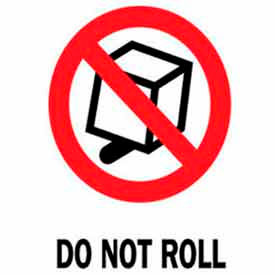 Decker Tape Products DL4120 Paper Labels w/ "Do Not Roll" Print, 4"L x 3"W, White/Red/Black, Roll of 500 image.