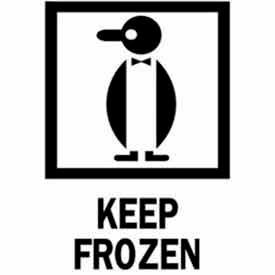 Decker Tape Products DL4260 Paper Labels w/ "Keep Frozen" Print, 4"L x 3"W, White/Red/Black, Roll of 500 image.
