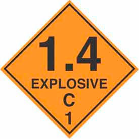 Decker Tape Products DL5092 1.4 Explosive C" Hazard Class 1 Labels, 4"L x 4"W, Orange & Black, Roll of 500 image.