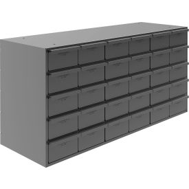 Steel Drawer Cabinet, 30 Drawers, 33-13/16"W x 12-5/16"D x 17-13/16"H, Gray view 2