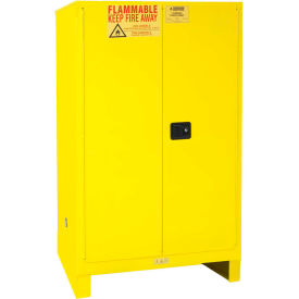 Global Industrial 240420 Global Industrial™ Flammable Cabinet W/Legs, Manual Close Double Door, 90 Gal., 43"Wx34"Dx69"H image.