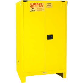 Global Industrial 240431 Global Industrial™ Flammable Cabinet W/Legs, Self Close Double Door, 90 Gal., 43"Wx34"Dx69"H image.
