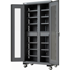Global Industrial Mobile Charging Station Cabinet 16 36-1/16"W x 23-7/8"D x 77-11/16"H Gray 