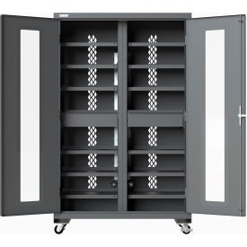Global Industrial Mobile Charging Station Cabinet 48-1/16"W x 23-7/8"D x 77-11/16"H Gray 