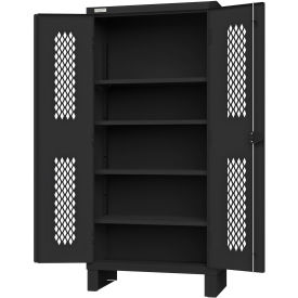 Durham Mfg.® Heavy Duty Stationary Ventilated Cabinet 36"W x 18"D x 78"H All-Welded Black 