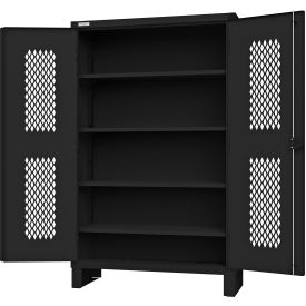 Durham Mfg.® Heavy Duty Stationary Ventilated Cabinet 48"W x 18"D x 78"H All-Welded Black 