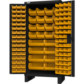Durham Mfg.® Heavy Duty Bin Storage Cabinet 120 Bins All-Welded 36"W x 24"D x 78"H Gray 