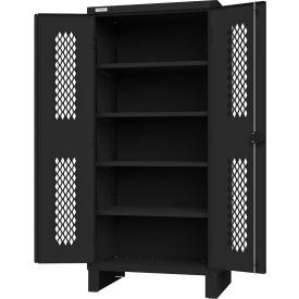 Durham Mfg.® Heavy Duty Stationary Ventilated Cabinet 36"W x 24"D x 78"H All-Welded Black 