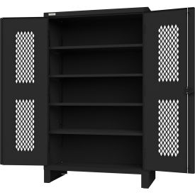 Durham Mfg.® Heavy Duty Stationary Ventilated Cabinet 48"W x 24"D x 78"H All-Welded Black 