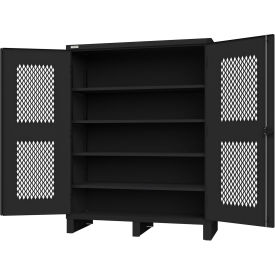 Durham Mfg.® Heavy Duty Stationary Ventilated Cabinet 60"W x 24"D x 78"H All-Welded Black 