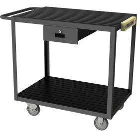Durham Mfg.® Instrument Cart w/2 Shelves & Poly Casters 1200 lb. Cap 36""L x 24""W x 37-5/8""H