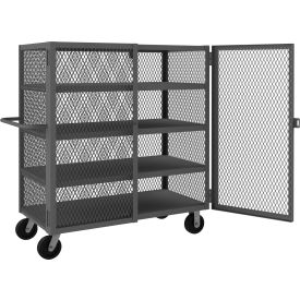 Durham Mfg® Mesh Truck w/ 3 Fixed Shelves Steel 2000 lb. Cap. 54-1/2""L x 26""W x 56-7/16""H