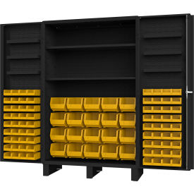 Durham Mfg.® Heavy Duty Bin Storage Cabinet 84 Bins All-Welded 48"W x 24"D x 78"H Gray 