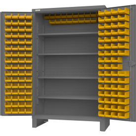 Durham Mfg.® Extra Heavy Duty Bin Cabinet 144 Bins All-Welded 48"W x 24"D x 78"H Gray 