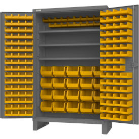 Durham Mfg.® Extra Heavy Duty Bin Cabinet 164 Bins All-Welded 48"W x 24"D x 78"H Gray 