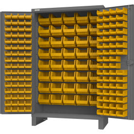 Durham Mfg.® Extra HD Cabinet 12 Gauge 184 Yellow Bins All-Welded 48"W x 24"D x 78"H Gray 