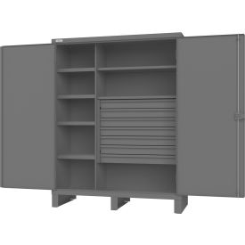 Durham Mfg.® All-Welded Wardrobe Cabinet with 7 Drawers 60"W x 24"D x 78"H Gray 