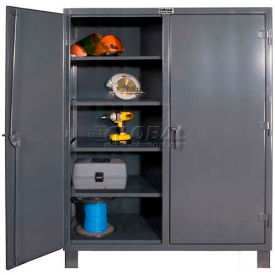 Durham Mfg Co. HDDS244866-6S95 Durham Heavy Duty Double Shift Storage Cabinet HDDS244866-6S95 - 12 Gauge 48"W x 24"D x 66"H image.