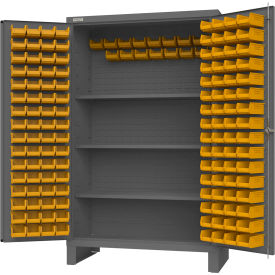 Durham Mfg.® Heavy Duty Bin Storage Cabinet 144 Bins All-Welded 48"W x 24"D x 78"H Gray 