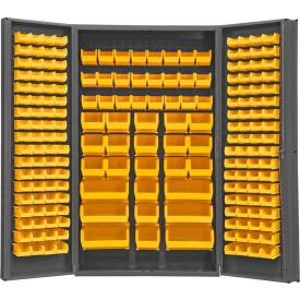 Durham Mfg Co. SJC-BDLP-192-95 Durham Storage Bin Cabinet SJC-BDLP-192-95 - 192 Yellow Hook-on Bins 48"W x 24"D x 84"H  image.