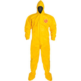DuPont Tychem 2000 Coverall Hood & Socks/Boots, Bound Seam, Yellow, 2X, 12/Qty
