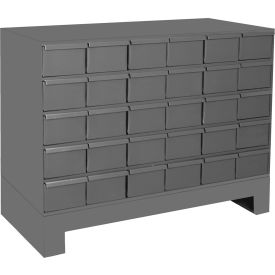 30 Drawer Cabinet, 34"W x 12-1/4"D x 26-1/4"H, Gray view 2