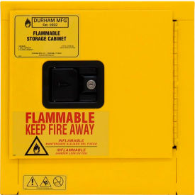Durham Mfg.® Flammable Storage Cabinet 1 Gallon 1 Door Manual Close 1 Shelf Safety Yellow 