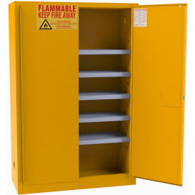 Durham Mfg.® Flammable Storage Cabinet 60 Gallon Cap. 43-3/16"W x 18-3/16"D x 65-1/8"HYellow 