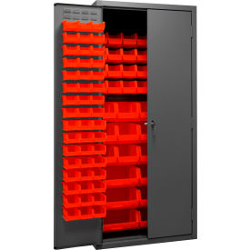 Durham Mfg.® Bin Storage Cabinet 138 Red Bins All-Welded 36"W x 24"D x 84"H 
