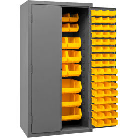 Durham Mfg.® Bin Storage Cabinet 126 Yellow Bins All-Welded 36-1/8"W x 24"D x 72"H 