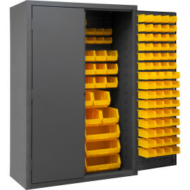 Durham Mfg.® Bin Storage Cabinet 183 Yellow Bins All-Welded 48"W x 24"D x 72"H 