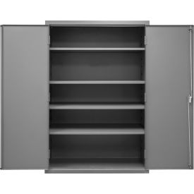 Durham Mfg.® Storage Cabinet 16 Ga. 4 Adj. Shelves 48"W x 24"D x 72"H Lockable Gray 