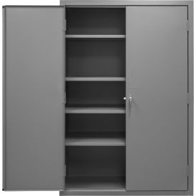 Durham Mfg.® Storage Cabinet 16 Ga. 4 Adj. Shelves 48"W x 24"D x 84"H Lockable Gray 