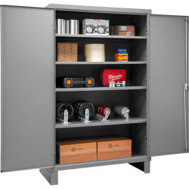 Durham Mfg.® Storage Cabinet 16 Ga. 4 Adj. Shelves 48"W x 24"D x 78"H Lockable Gray 