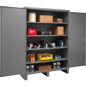 Durham Mfg.® Storage Cabinet 16 Ga. 4 Adj. Shelves 60"W x 24"D x 84"H Lockable Gray 