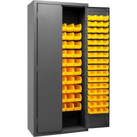 Durham Mfg.® Bin Storage Cabinet 156 Yellow Bins All-Welded 36"W x 18"D x 84"H 