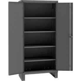 Durham Mfg.® Storage Cabinet 14 Ga. 4 Adj. Shelves 48"W x 18"D x 78"H Pad-lockable Gray 