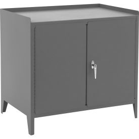 Durham Mfg.® Table High Heavy Duty Storage Cabinet 14 Ga 36-1/8"W x 24-1/4"D x 33-5/8"H Gray 