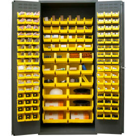 Durham Mfg Co. 3500-138B-95 Durham Storage Bin Cabinet 3500-138B-95 - 138 Yellow Hook-On Bins 36"W x 24"D x 84"H image.