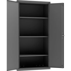 HD Cabinet, 14 Ga., 3 Adj. Shelves, 36"W x 24"D x 72"H, Lockable, Gray view 2