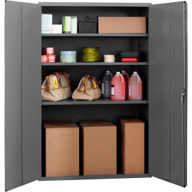 Durham Mfg.® HD Cabinet 14 Ga. 3 Adj. Shelves 48"W x 24"D x 72"H Lockable Gray 