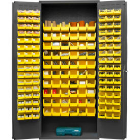 Durham Mfg Co. 3603-156B-95 Durham Storage Bin Cabinet 3603-156B-95 - 156 Yellow Hook-On Bins 36"W x 18"D x 84"H image.